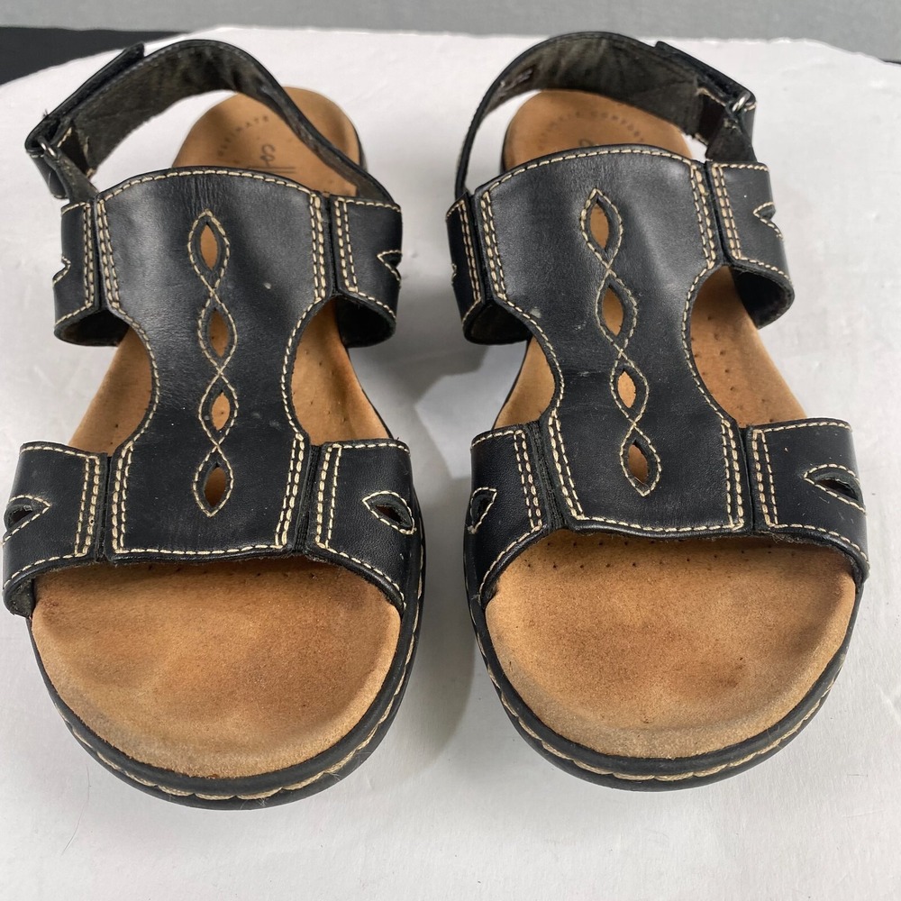 Clarks Black Women’s Leather Comfort Sandals